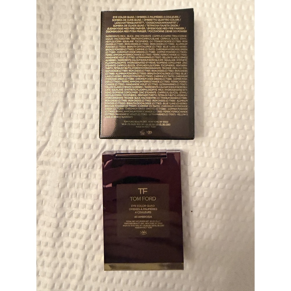 Tom Ford Eye Color Quad 43 Ambrosia Eyeshadow Palette Gold Burg Brown New Box - Picture 3 of 5